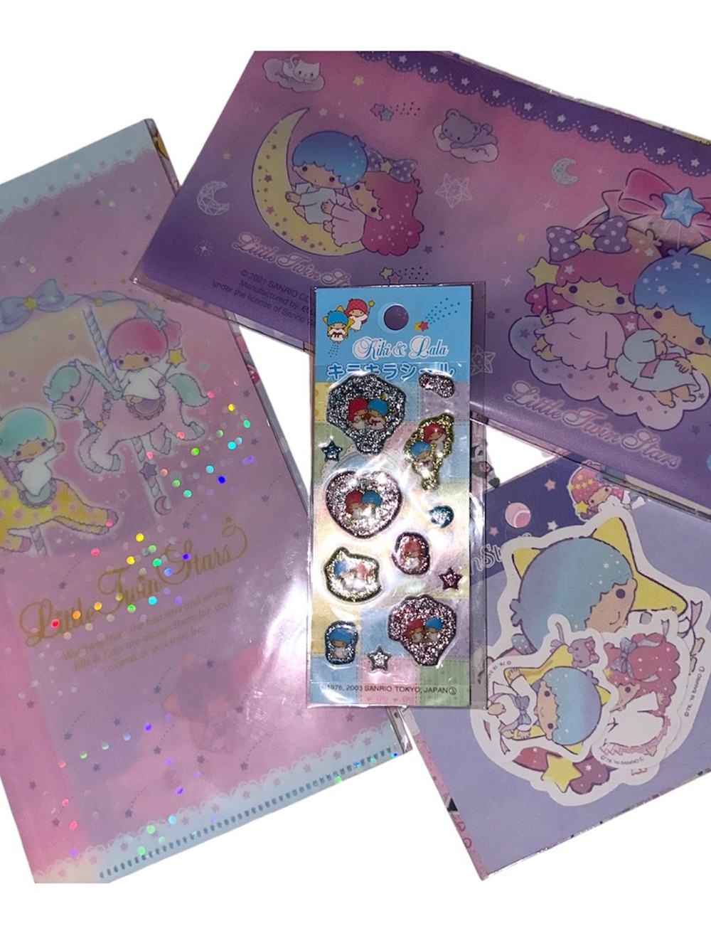 Sanrio Little Twin Stars pastel pink purple stationery set